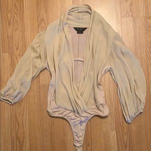 Silk Cream Bodysuit with sleeves